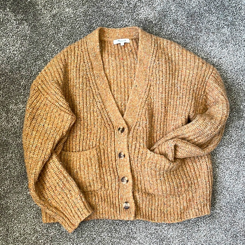 Madewell ribbed cropped grandpa cardigan